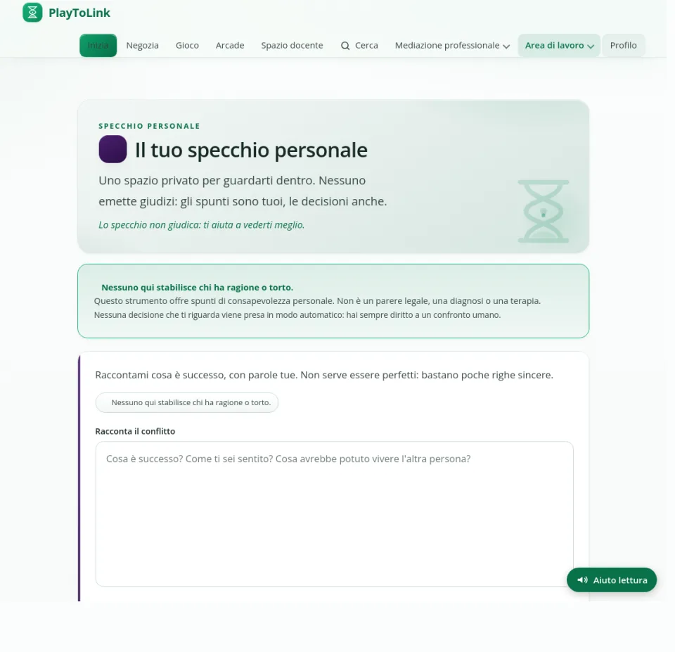 Lo Specchio personale: il campo dove raccontare cosa è successo.
